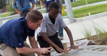 Ervin Elementary students get VIP treatment at new branch library JN Ervin Student in cement+