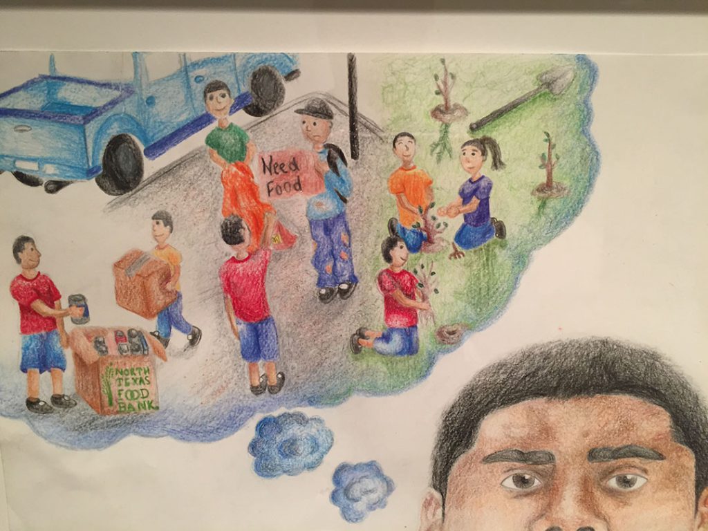 "Thought Bubble" by Jose Campos, an eighth-grader at W.E. Greiner Exploratory Arts Academy. 