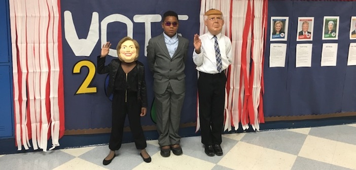 Charles Rice students dress as presidential candidates to encourage parents to vote