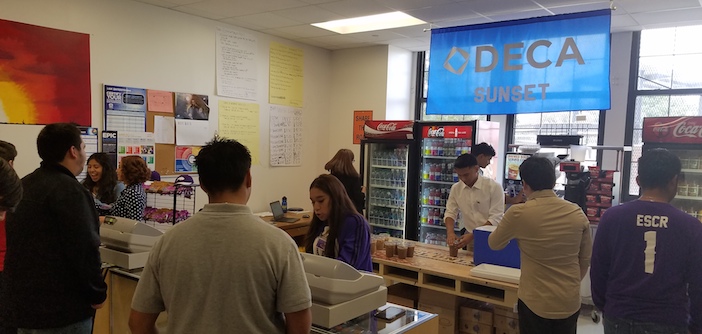 Sunset students earn big recognition for operating the school store