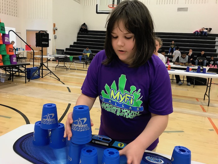 Competitors rise to the occasion during district cup-stacking tournament