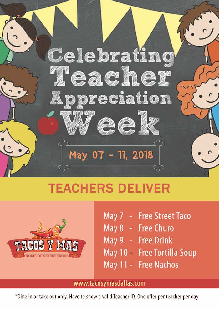 Teacher Appreciation Week Offers aim to make teachers feel special