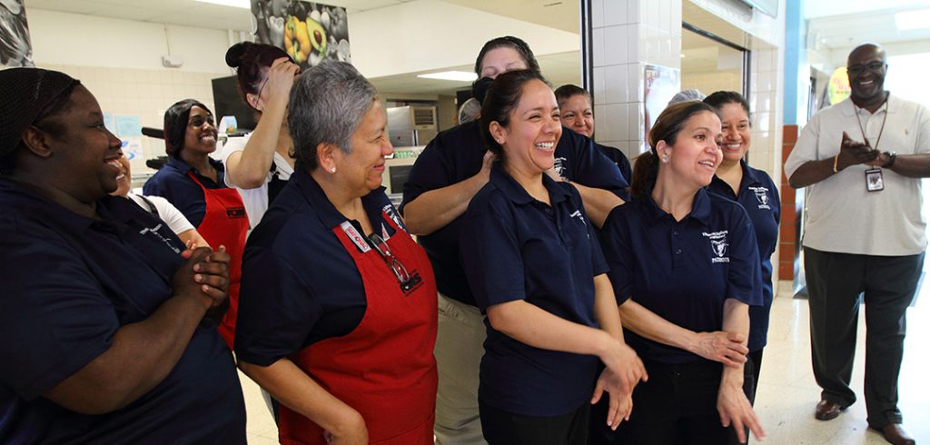 Five cafeteria teams get top district award for going above and beyond