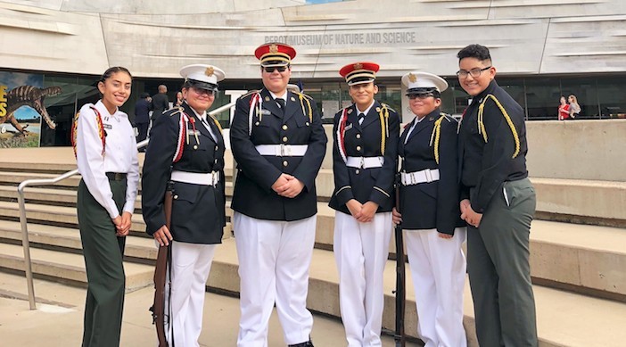 Thomas Marsh Leadership Cadet Corps present colors at special event