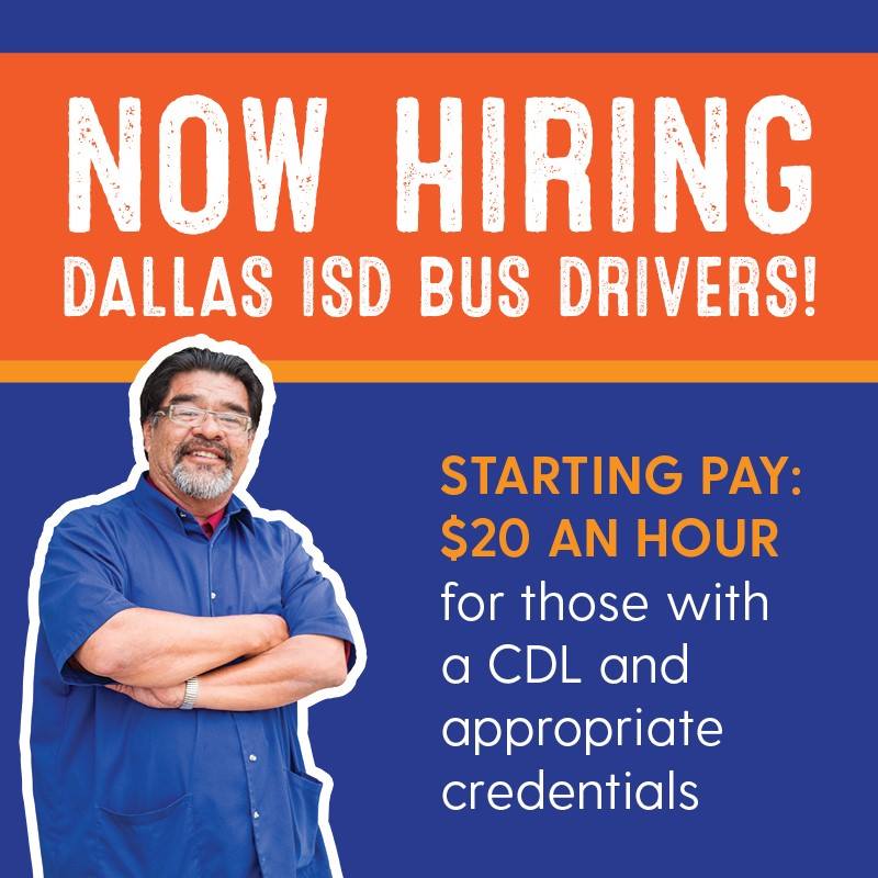 $20 An Hour: Dallas ISD raises starting rate for bus drivers with CDL and appropriate credentials
