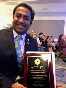 Middle school teacher honored at national foreign language conference