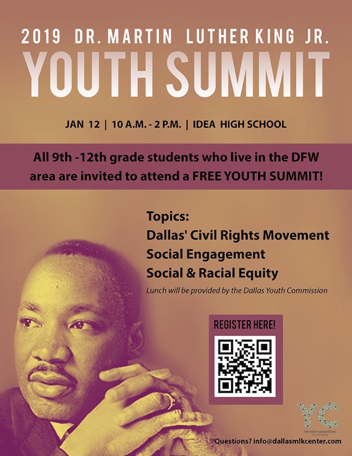 All high schoolers invited to MLK Youth Summit on Jan. 12
