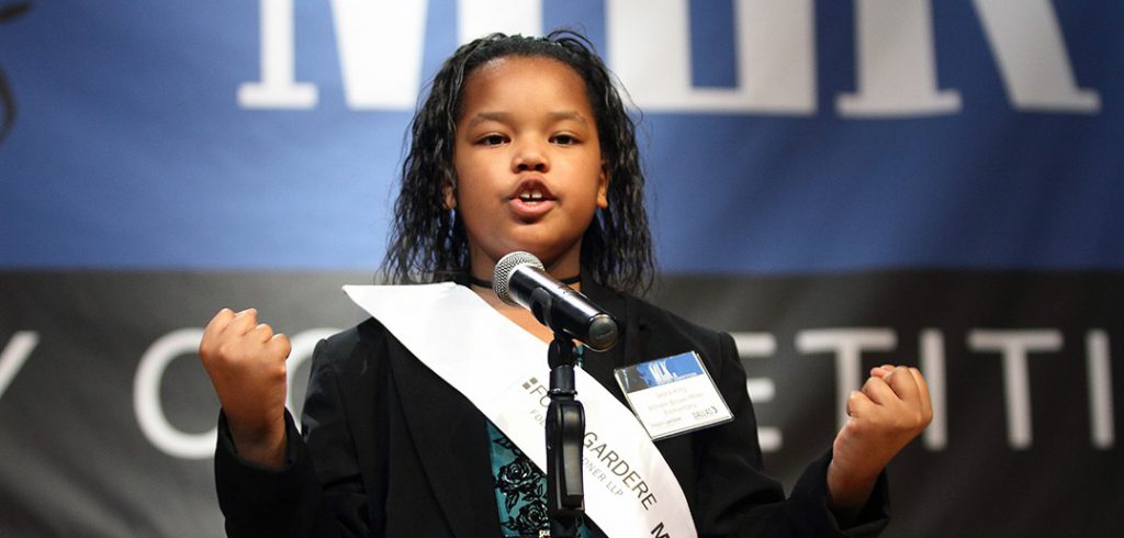 Jasira King, alumna de William Brown Miller Elementary School, es la ganadora del concurso de oratoria MLK Jr.