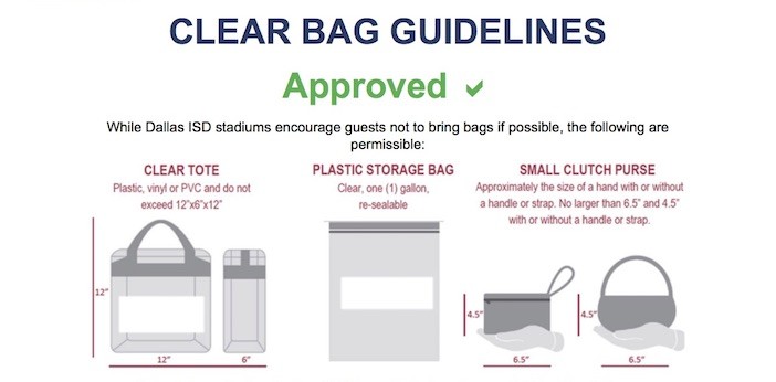Dallas ISD implements new clear bag policy for fans entering any district athletic facility