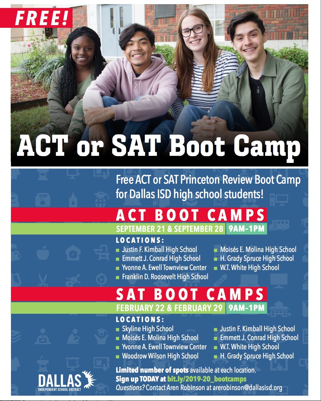 High school students invited to a free SAT boot camp later this month