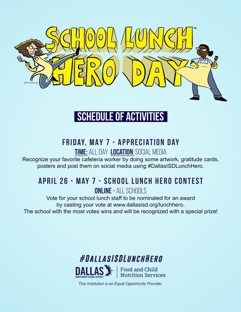 Dallas ISD to celebrate School Lunch Hero Day on May 7, 2021