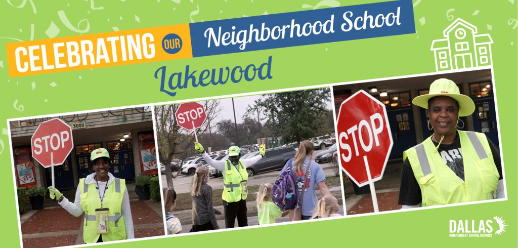 Helping students cross the street is a community effort at Lakewood Elementary