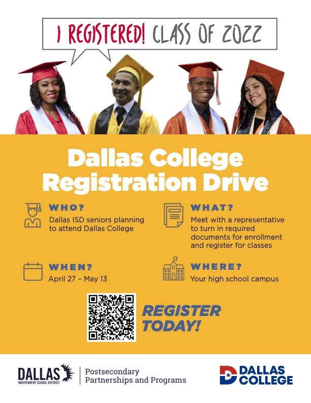 Registration events available to Dallas ISD seniors planning to attend Dallas College