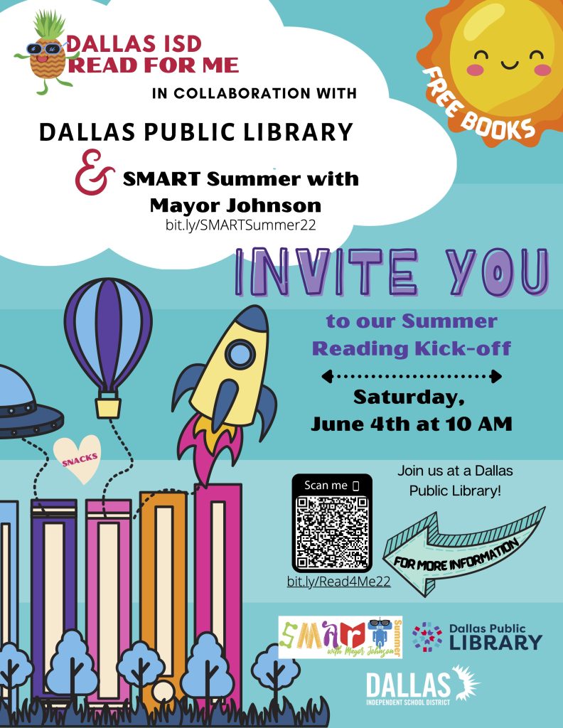 Dallas ISD’s annual Read for Me &#038; Mayor’s SMART Summer Reading kickoff to be held June 4