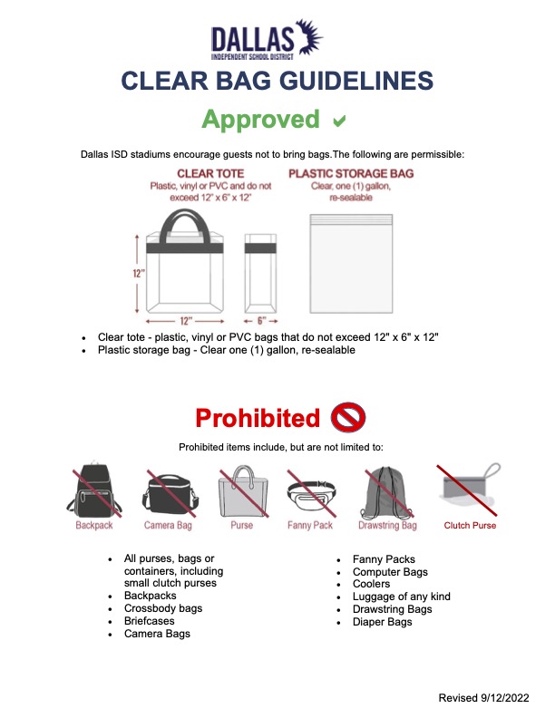 Athletics’ Updates Clear Bag Guidelines, Safety Measures